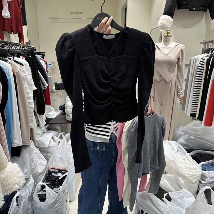 MONOPOLY東大門㊣代購女裝新品熱賣休閑時尚推薦職業長袖T恤MONO_POLY長袖T恤圖色4