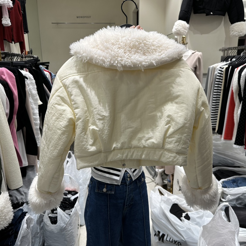 MONOPOLY東大門㊣實拍女士新品熱賣職業休閑短款棉服jp棉絨MONO_POLY短款棉服