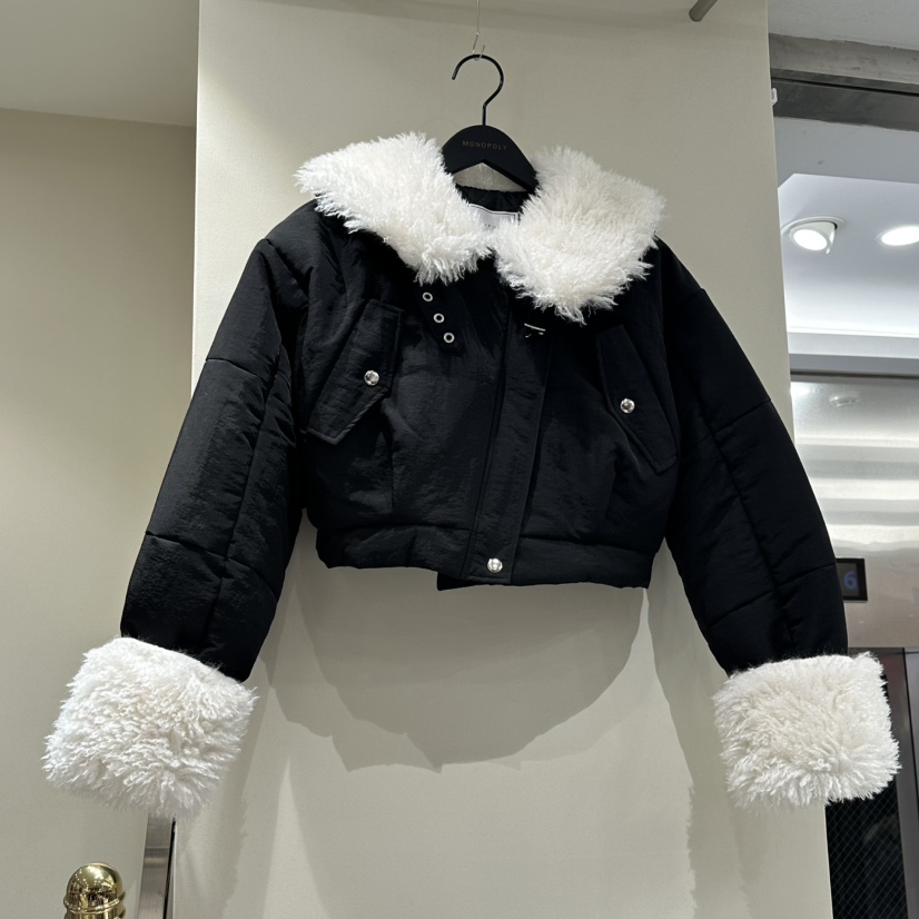 MONOPOLY東大門㊣實拍女士新品熱賣職業休閑短款棉服jp棉絨MONO_POLY短款棉服圖色3