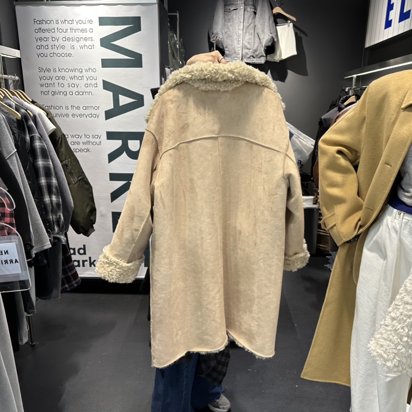 EL BOSQUE東大門㊣直郵女裝新款時尚中長款大衣里外穿羊毛雙面EL BOSQUE中長款大衣