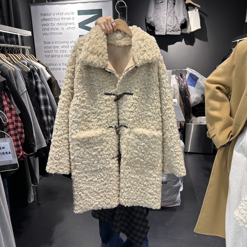 EL BOSQUE東大門㊣直郵女裝新款時尚中長款大衣里外穿羊毛雙面EL BOSQUE中長款大衣圖色2