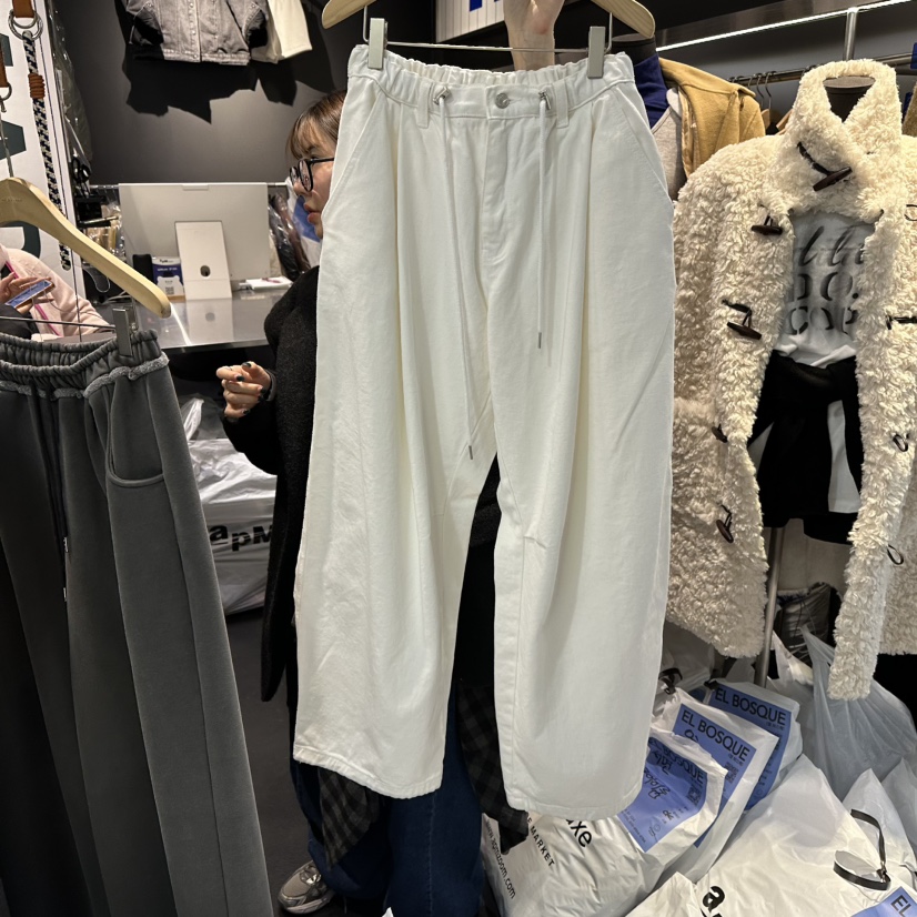 EL BOSQUE韓國代購㊣女士新品時尚人氣熱賣休閑褲羊毛燈籠EL BOSQUE休閑褲圖色1