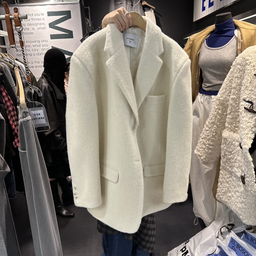 EL BOSQUE東大門㊣直郵女士新品熱賣時尚人氣休閑夾克馬海毛EL BOSQUE夾克圖色1