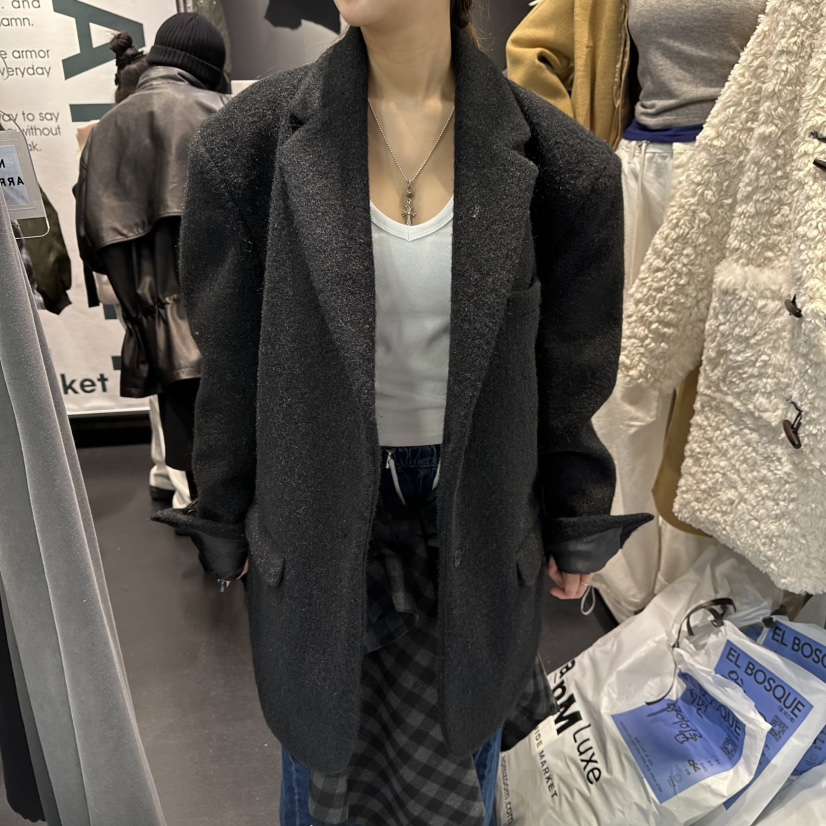 EL BOSQUE東大門㊣直郵女士新品熱賣時尚人氣休閑夾克馬海毛EL BOSQUE夾克圖色2