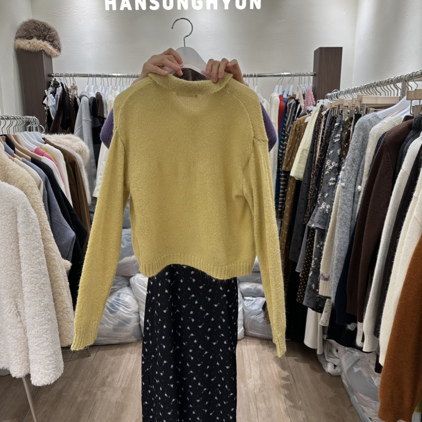 HANSUNGHYUN東大門㊣實拍女裝新品休閑職業25秋冬針織衫羊毛開衫HANSUNGHYUN針織衫
