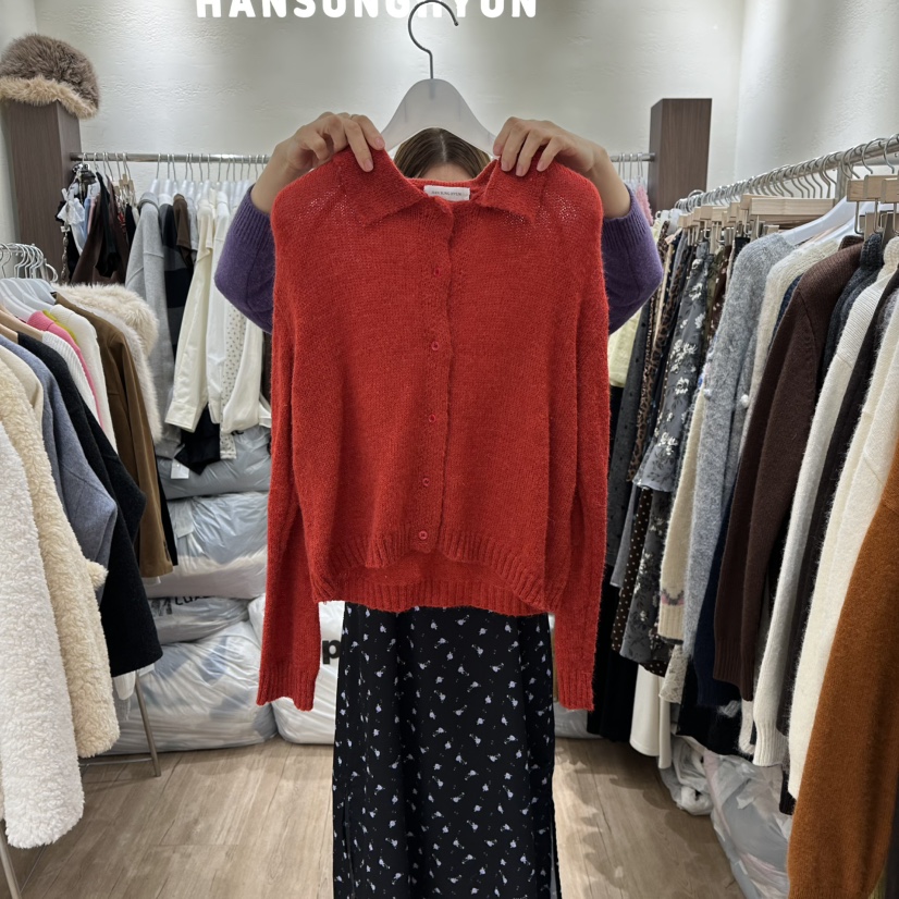 HANSUNGHYUN東大門㊣實拍女裝新品休閑職業25秋冬針織衫羊毛開衫HANSUNGHYUN針織衫圖色2