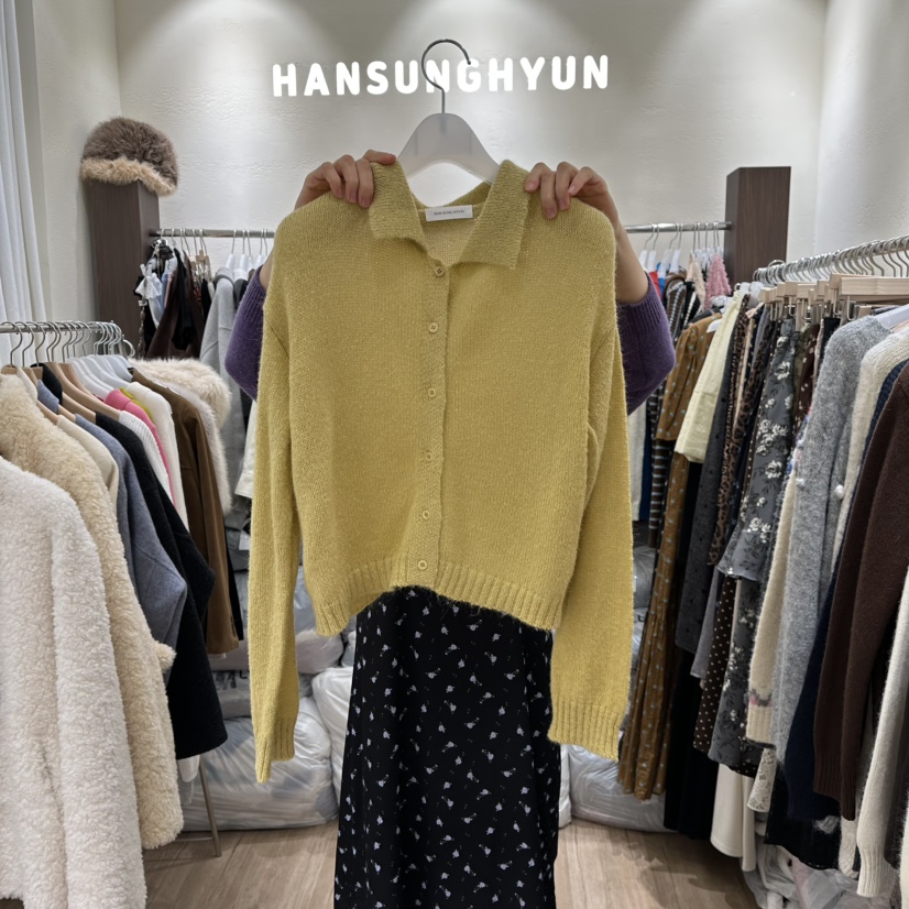 HANSUNGHYUN東大門㊣實拍女裝新品休閑職業25秋冬針織衫羊毛開衫HANSUNGHYUN針織衫圖色4