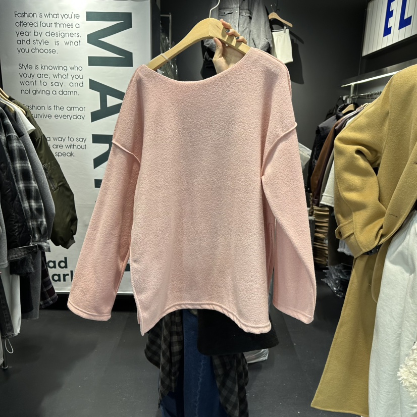 EL BOSQUE東大門㊣直郵女裝新品人氣熱賣休閑職業長袖T恤加絨EL BOSQUE長袖T恤