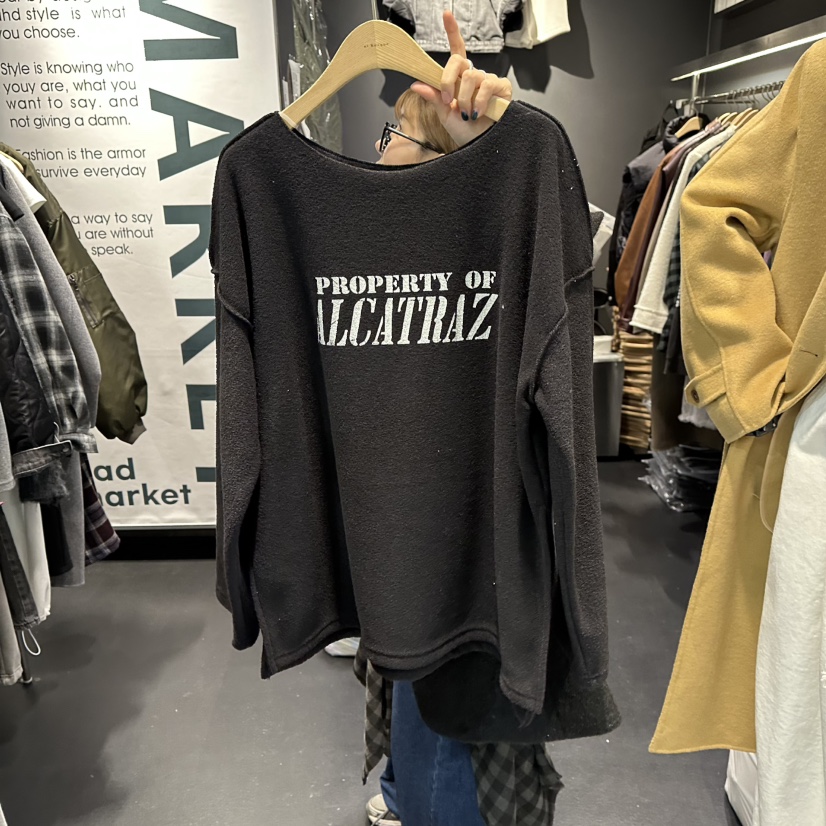 EL BOSQUE東大門㊣直郵女裝新品人氣熱賣休閑職業長袖T恤加絨EL BOSQUE長袖T恤圖色4