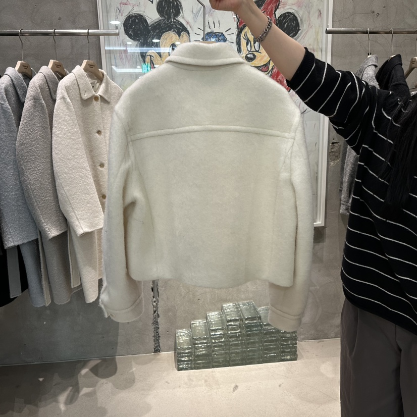 LAMAGIEPIE東大門㊣代購女士新款人氣時尚休閑25秋冬短款大衣LAMAGIE GREY短款大衣