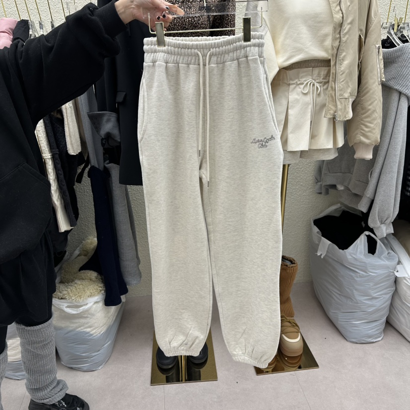 DRAWING東大門㊣實拍女裝新款人氣休閑25秋冬時尚休閑褲加絨DRAWING休閑褲圖色1