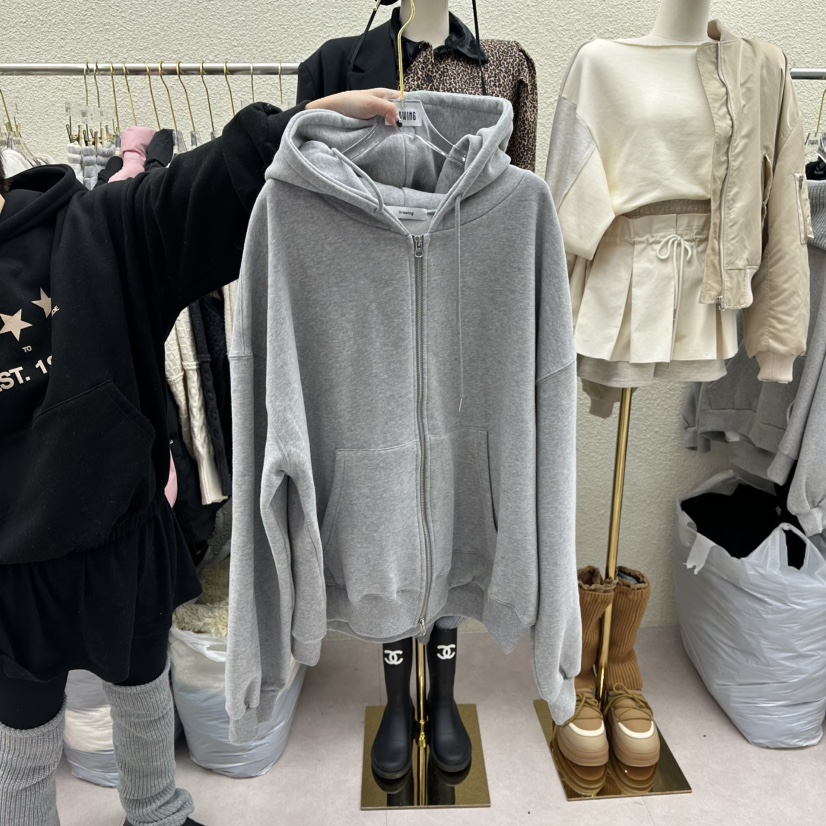 DRAWING東大門㊣實拍女裝新款25秋冬時尚推薦職業人氣夾克加絨DRAWING夾克圖色1