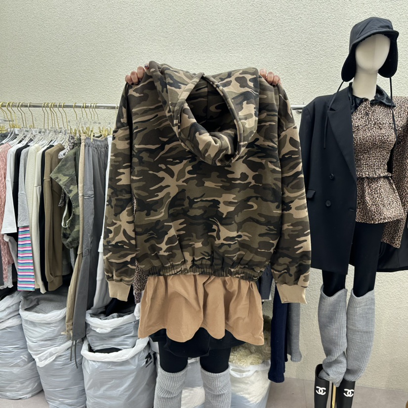 DRAWING韓國直郵㊣女士新款熱賣休閑推薦衛衣荷葉邊加絨連帽DRAWING衛衣