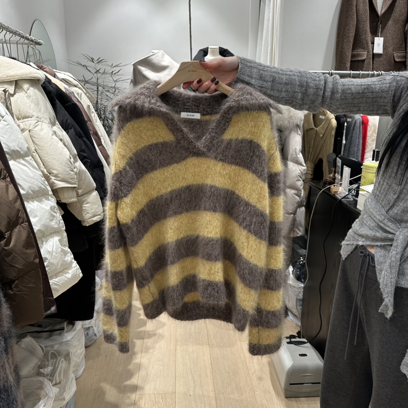 DDAY東大門㊣實拍女士新款25秋冬人氣休閑熱賣時尚毛衣馬海毛DDAY毛衣圖色3