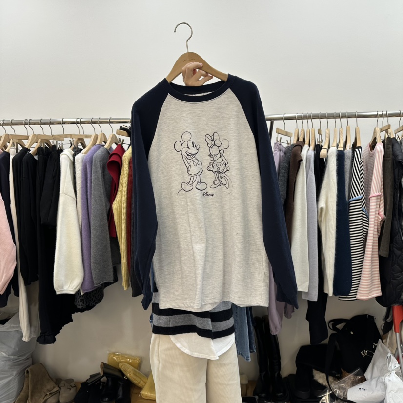 DELIGHT-L東大門㊣代購女裝新款時尚休閑25秋冬人氣長袖T恤DELIGHT-L長袖T恤圖色1深藍色