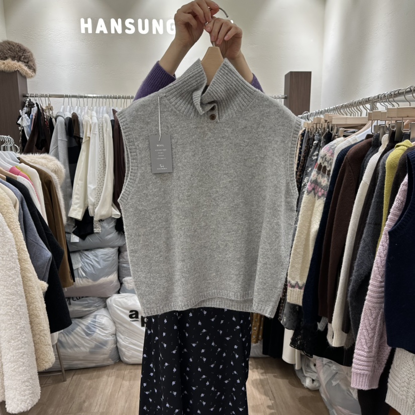 HANSUNGHYUN韓國直郵㊣女士新品職業休閑人氣推薦吊帶背心羊毛HANSUNGHYUN吊帶/背心圖色3