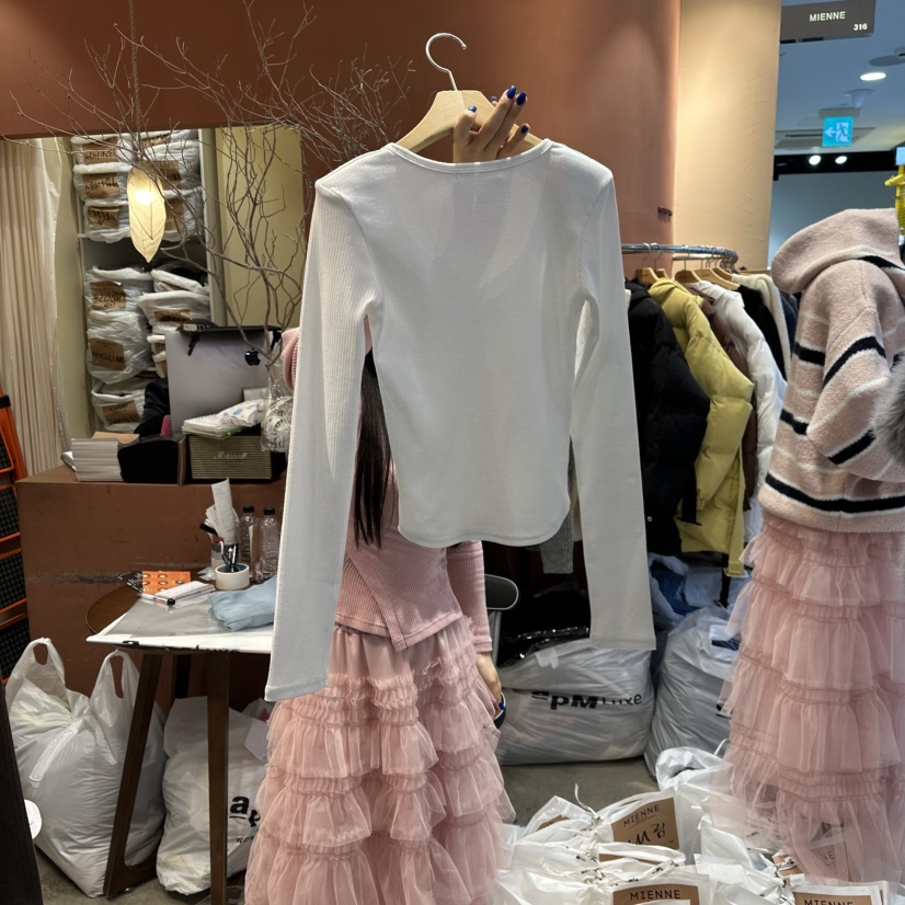 MIENNE東大門㊣直郵女士新品人氣休閑推薦25秋冬職業長袖T恤MIENNE長袖T恤