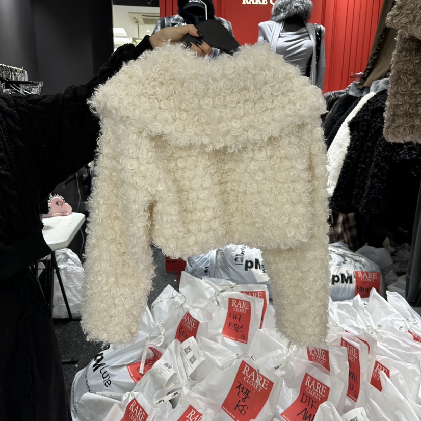 RARE CLOSET韓國直郵㊣女士新款休閑25秋冬短款大衣不含內搭RARE CLOSET短款大衣