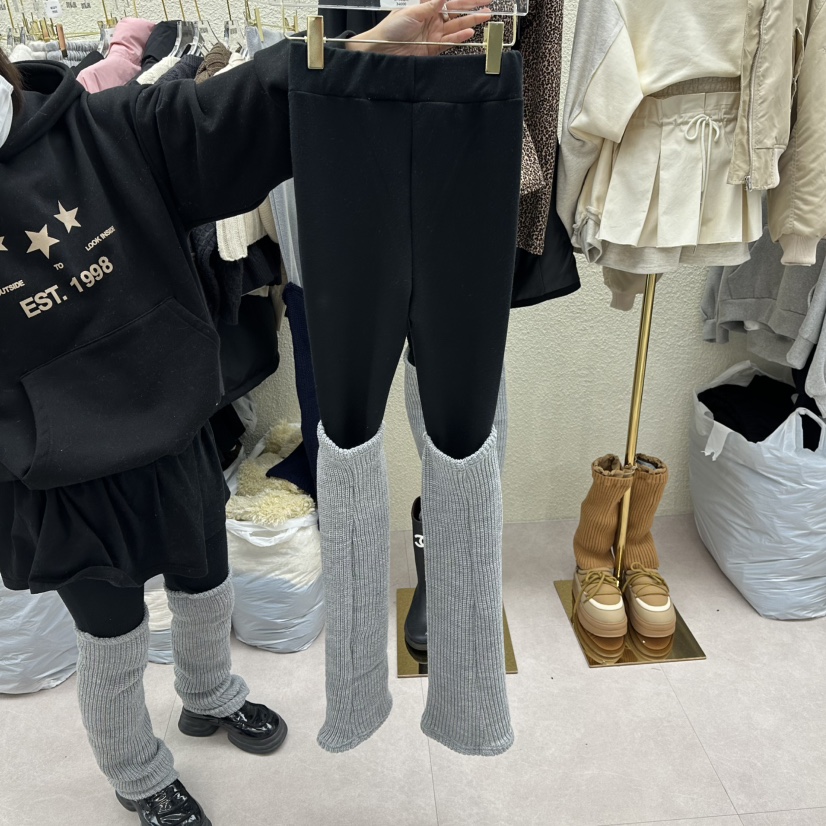 DRAWING東大門㊣代購女裝新款休閑25秋冬人氣休閑褲抓絨保暖DRAWING休閑褲