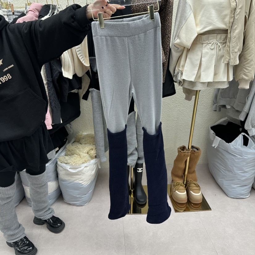 DRAWING東大門㊣代購女裝新款休閑25秋冬人氣休閑褲抓絨保暖DRAWING休閑褲圖色1