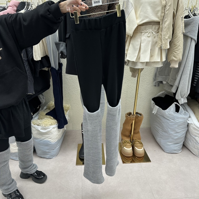 DRAWING東大門㊣代購女裝新款休閑25秋冬人氣休閑褲抓絨保暖DRAWING休閑褲圖色2