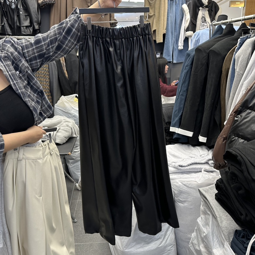 A-DEL東大門㊣代購女士新款職業休閑推薦熱賣人氣休閑褲皮革A-DEL休閑褲