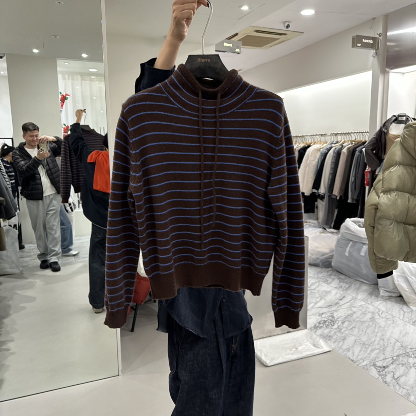 DIARRA東大門㊣代購女士新品職業時尚人氣推薦休閑25秋冬針織衫DIARRA針織衫圖色3棕色條紋