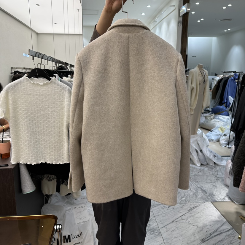 MOANA韓國直郵㊣女士新品人氣25秋冬推薦熱賣休閑職業短款大衣MOANA短款大衣