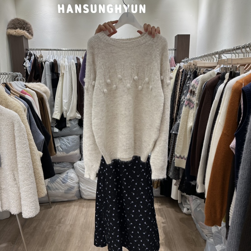 HANSUNGHYUN韓國代購㊣女士新款熱賣人氣時尚休閑職業毛衣羊毛HANSUNGHYUN毛衣圖色1