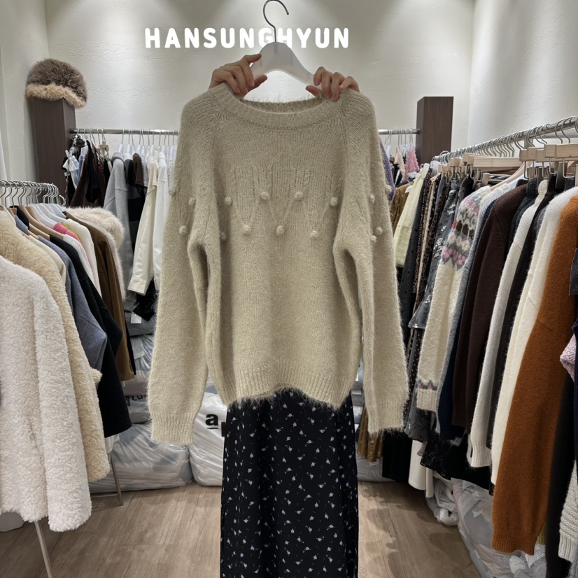 HANSUNGHYUN韓國代購㊣女士新款熱賣人氣時尚休閑職業毛衣羊毛HANSUNGHYUN毛衣圖色3