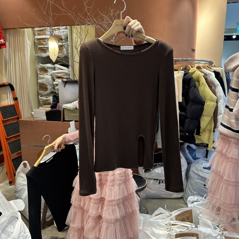 MIENNE東大門㊣直郵女士新款25秋冬職業時尚熱賣推薦長袖T恤MIENNE長袖T恤圖色4