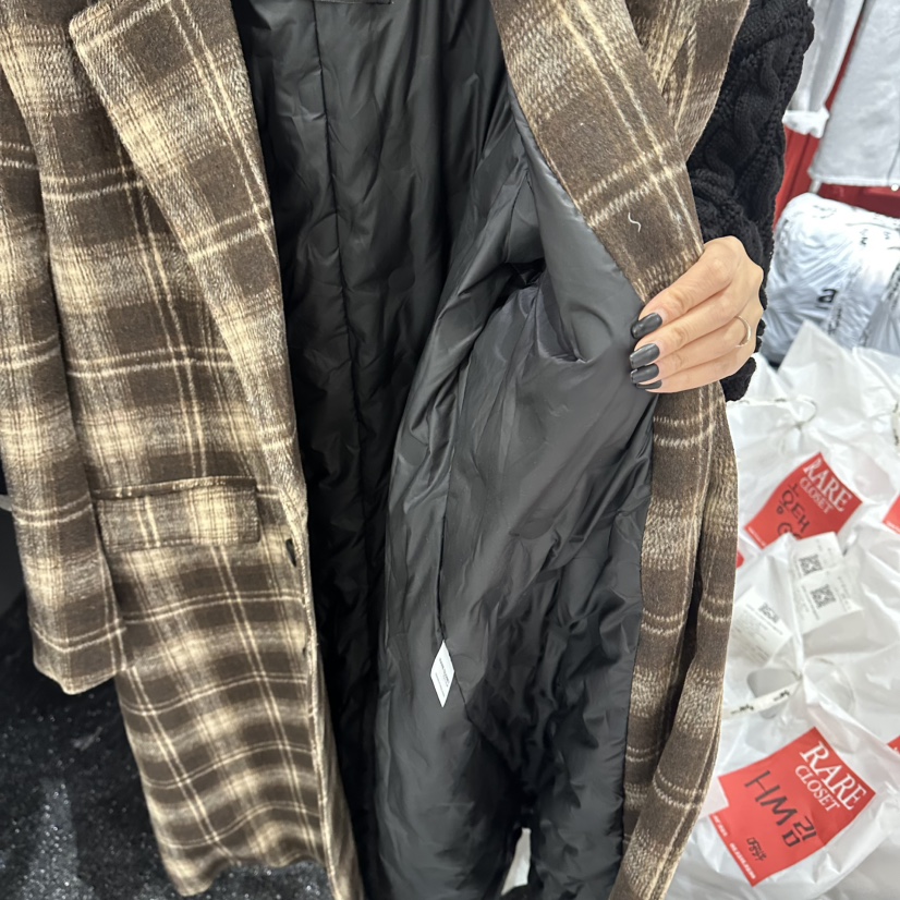 RARE CLOSET韓國代購㊣女士新品人氣中長款大衣不含內搭含腰帶RARE CLOSET中長款大衣