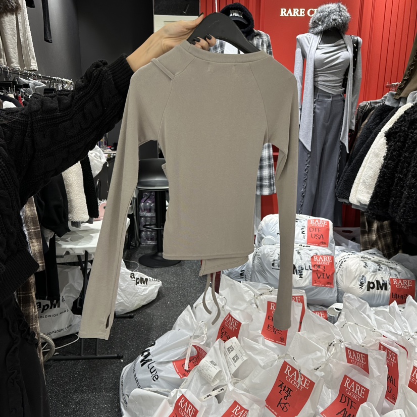 RARE CLOSET韓國直郵㊣女士新品熱賣職業人氣時尚推薦長袖T恤RARE CLOSET長袖T恤