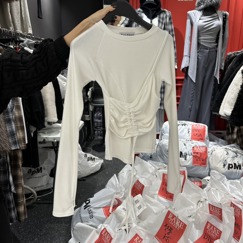 RARE CLOSET韓國直郵㊣女士新品熱賣職業人氣時尚推薦長袖T恤RARE CLOSET長袖T恤圖色1