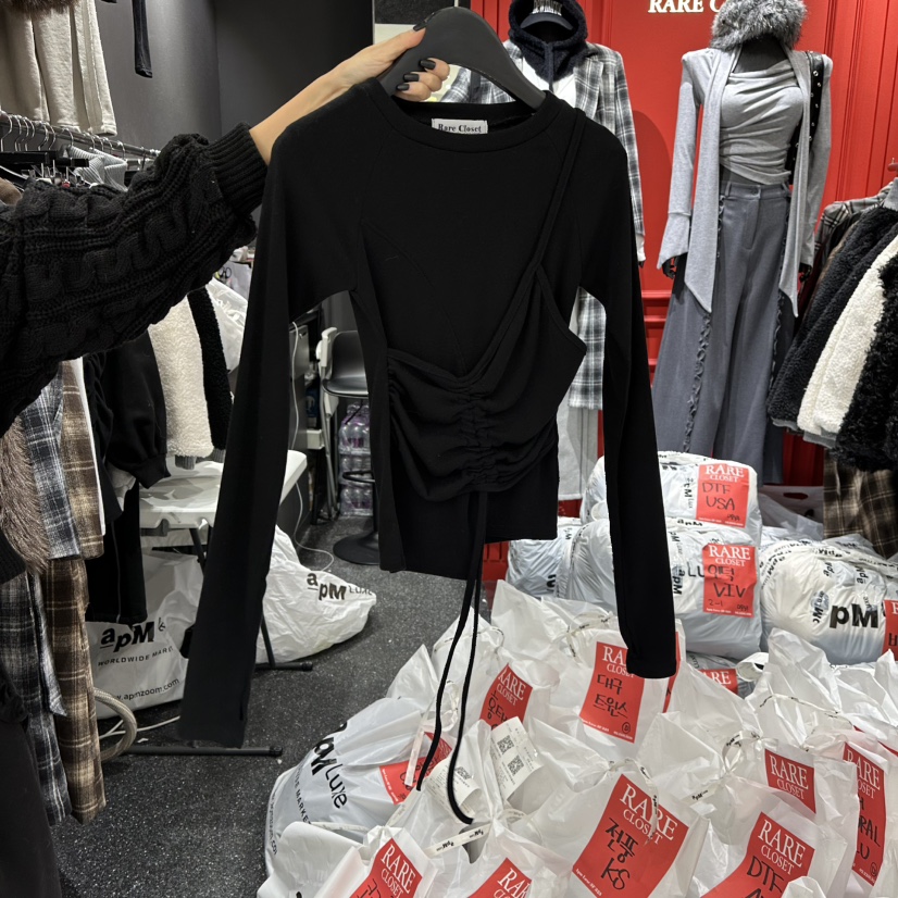 RARE CLOSET韓國直郵㊣女士新品熱賣職業人氣時尚推薦長袖T恤RARE CLOSET長袖T恤圖色2