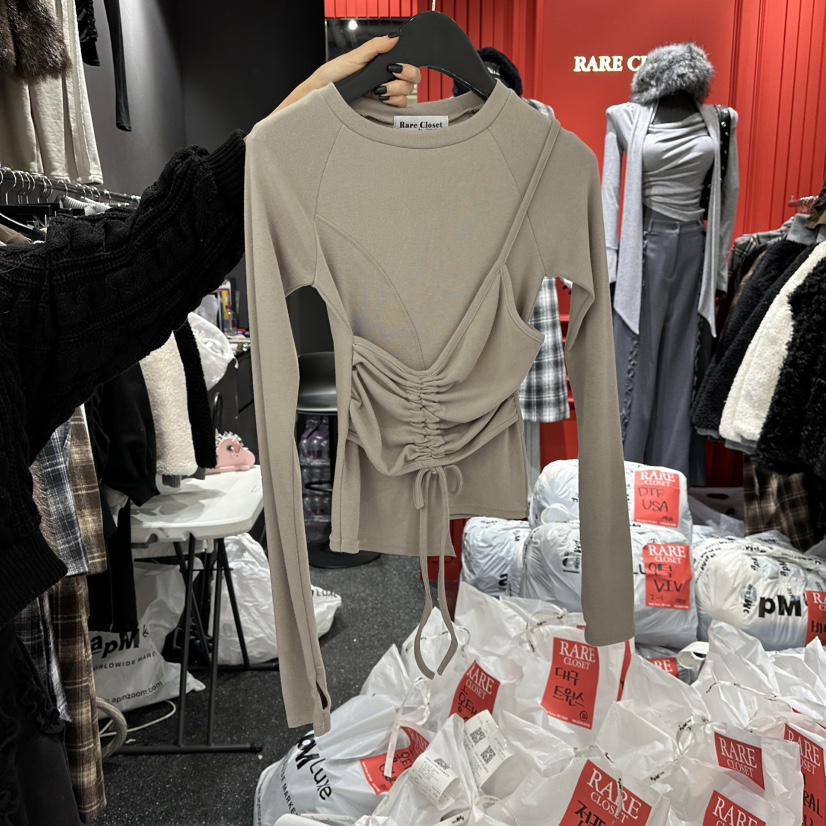 RARE CLOSET韓國直郵㊣女士新品熱賣職業人氣時尚推薦長袖T恤RARE CLOSET長袖T恤圖色3