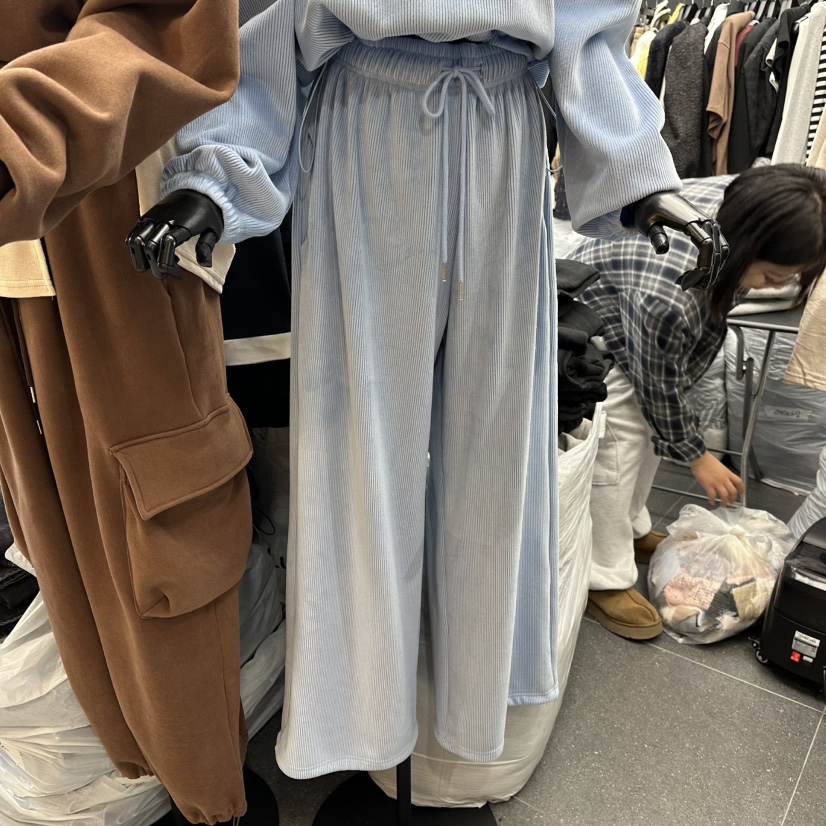 A-DEL韓國直郵㊣女裝新款人氣25秋冬時尚職業熱賣休閑褲加絨A-DEL休閑褲圖色1