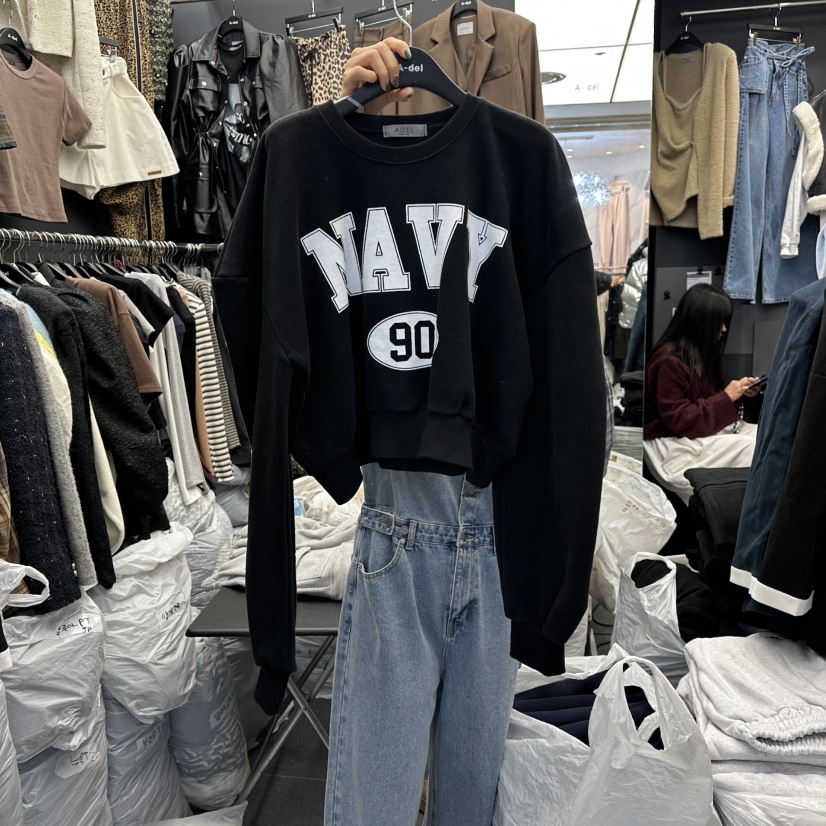 A-DEL東大門㊣實拍女裝新品熱賣25秋冬休閑人氣時尚衛衣加絨A-DEL衛衣圖色2