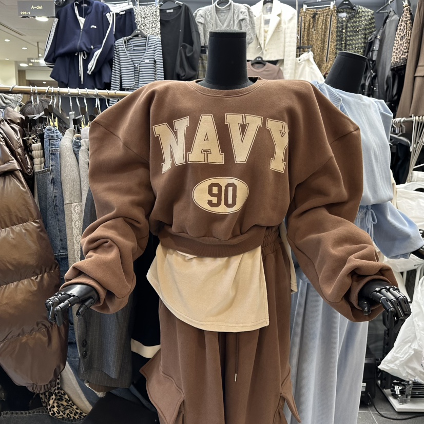 A-DEL東大門㊣實拍女裝新品熱賣25秋冬休閑人氣時尚衛衣加絨A-DEL衛衣圖色3