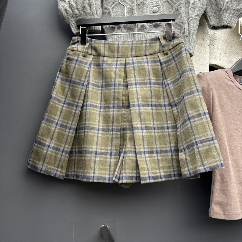 A-DEL東大門㊣直郵女裝新款職業推薦熱賣時尚裙褲羊毛格紋A-DEL裙褲圖色1