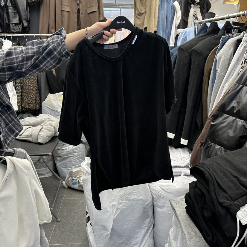 A-DEL韓國直郵㊣女士新品熱賣25秋冬職業推薦時尚T恤天鵝絨A-DELT恤圖色4