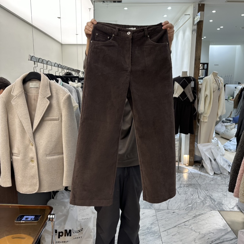 MOANA韓國直郵㊣女裝新品推薦休閑熱賣職業時尚休閑褲燈心絨MOANA休閑褲圖色2