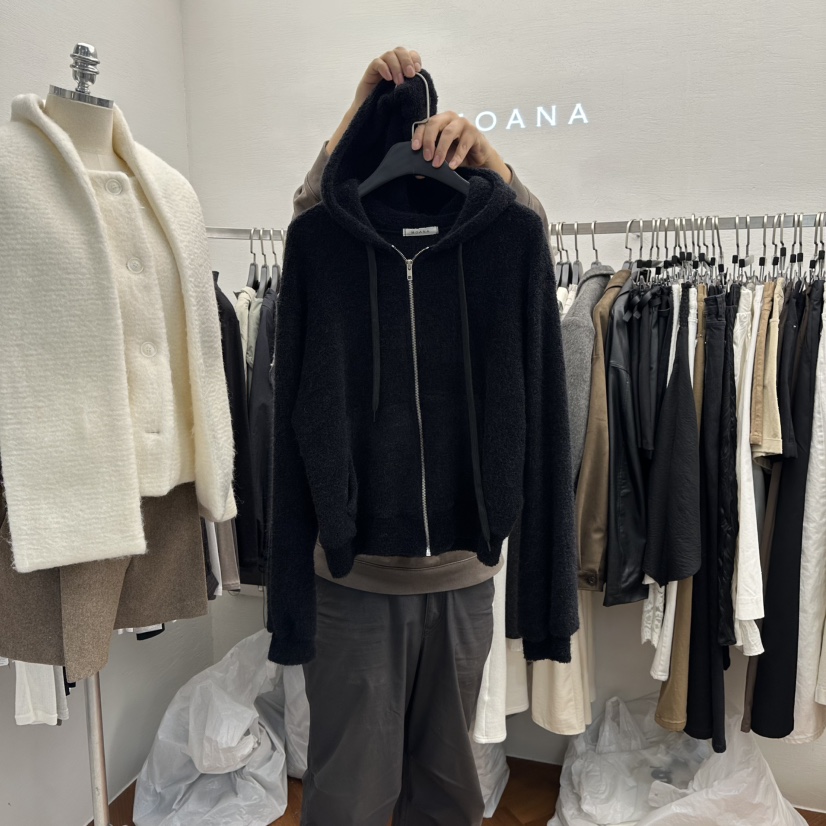 MOANA韓國直郵㊣女士新款熱賣人氣25秋冬時尚職業夾克柔軟兜帽MOANA夾克圖色2