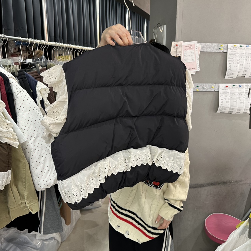 MOMAZU韓國代購㊣女士新品職業人氣推薦時尚25秋冬馬甲蕾絲MOMAZU馬甲