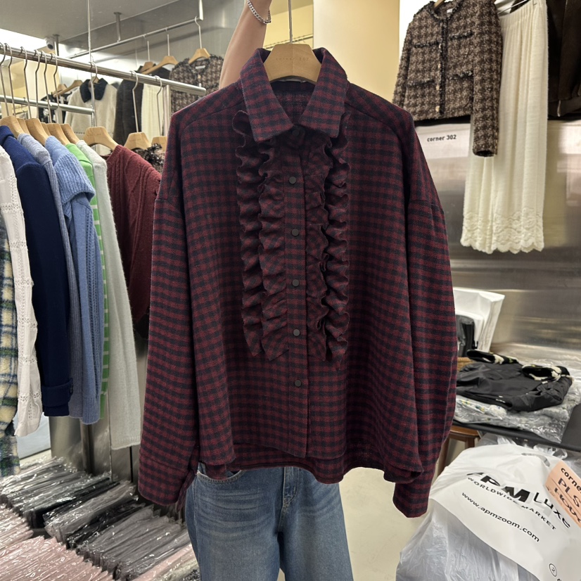 CORNER東大門㊣實拍女士新品25秋冬休閑推薦熱賣襯衫蕾絲衫CORNER.302襯衫/蕾絲衫圖色2