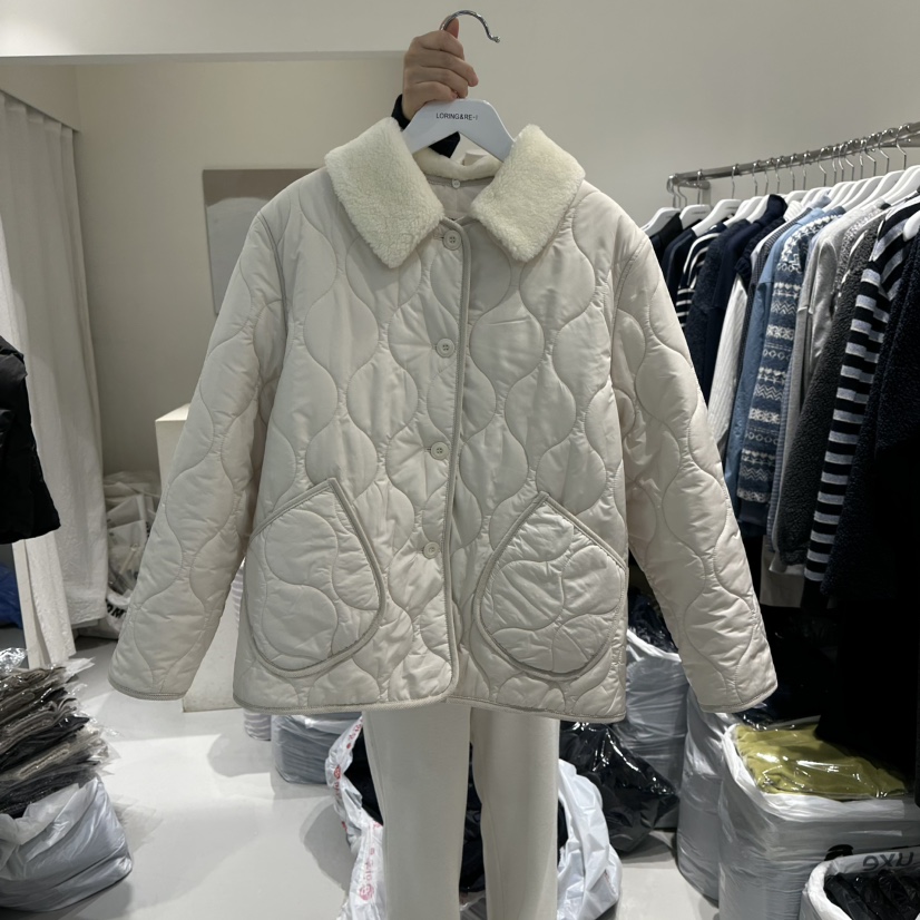 LORING RE I東大門㊣直郵女裝新品時尚休閑職業短款棉服絎縫LORING RE-I/BARE短款棉服圖色1