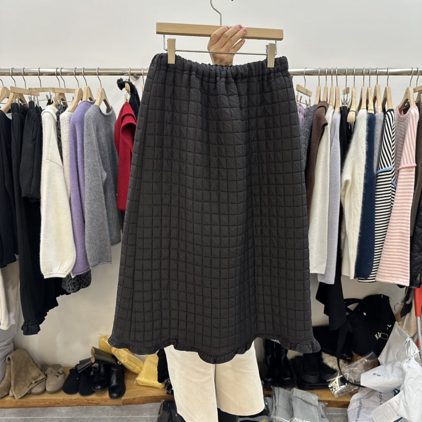 DELIGHT-L東大門㊣實拍女士新款職業推薦25秋冬長裙荷葉邊棉質DELIGHT-L長裙