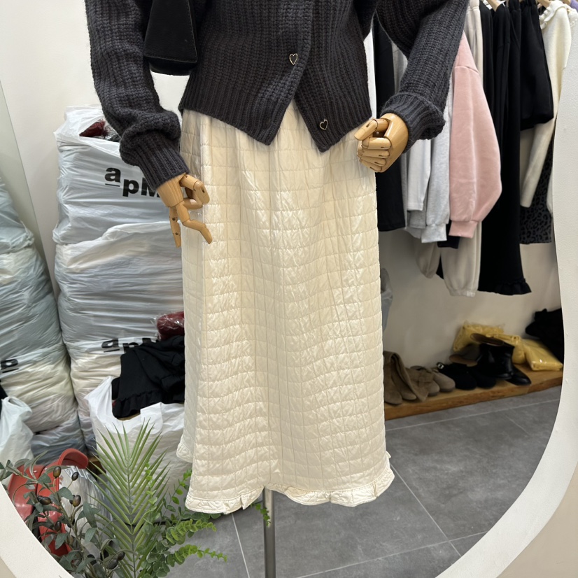 DELIGHT-L東大門㊣實拍女士新款職業推薦25秋冬長裙荷葉邊棉質DELIGHT-L長裙圖色1