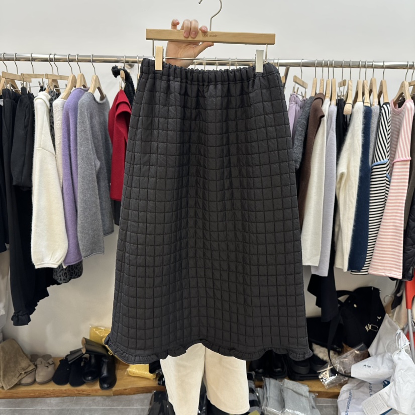 DELIGHT-L東大門㊣實拍女士新款職業推薦25秋冬長裙荷葉邊棉質DELIGHT-L長裙圖色2