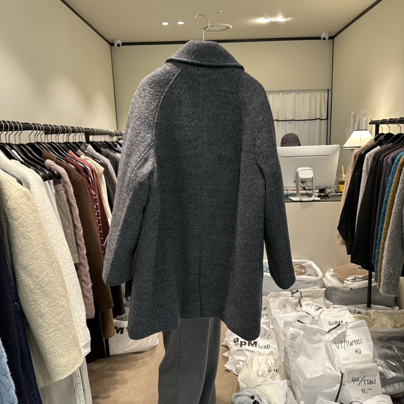 RE STOCK東大門㊣實拍女士新款25秋冬人氣時尚熱賣中長款大衣RE STOCK中長款大衣